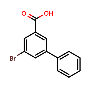 Chemical structure of 5-bromo-[1,1'-biphenyl]-3-carboxylic acid , CAS 1368909-08-3, AChemBlock X179614