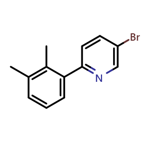 Chemical structure of 5-Bromo-2-(2,3-dimethylphenyl)pyridine , CAS 2586126-58-9, AChemBlock X179637