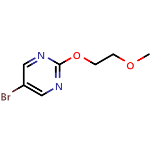 Chemical structure of 5-Bromo-2-(2-methoxyethoxy)pyrimidine , CAS 1289131-96-9, AChemBlock X179639