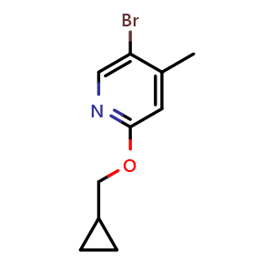 Chemical structure of 5-bromo-2-(cyclopropylmethoxy)-4-methylpyridine , CAS 1600268-01-6, AChemBlock X179644