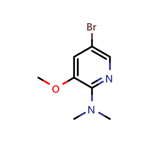Chemical structure of 5-Bromo-2-(dimethylamino)-3-methoxypyridine , CAS 2432848-48-9, AChemBlock X179646