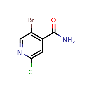 Chemical structure of 5-Bromo-2-chloroisonicotinamide , CAS 1242268-03-6, AChemBlock X179669