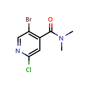 Chemical structure of 5-bromo-2-chloro-N,N-dimethylisonicotinamide , CAS 1863453-75-1, AChemBlock X179670