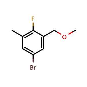Chemical structure of 5-Bromo-2-fluoro-1-(methoxymethyl)-3-methylbenzene , CAS 2734775-35-8, AChemBlock X179682