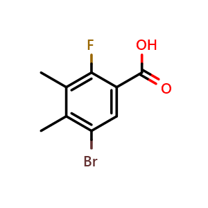 Chemical structure of 5-Bromo-2-fluoro-3,4-dimethylbenzoic acid , CAS 2133041-58-2, AChemBlock X179694