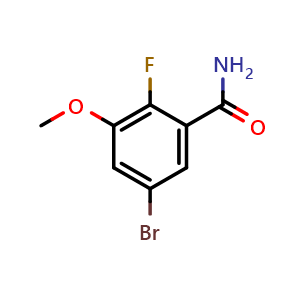 Chemical structure of 5-Bromo-2-fluoro-3-methoxybenzamide , CAS 2090556-93-5, AChemBlock X179706