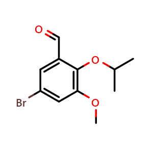 Chemical structure of 5-Bromo-2-isopropoxy-3-methoxybenzaldehyde , CAS 101417-33-8, AChemBlock X179724