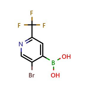 Chemical structure of 5-Bromo-2-trifluoromethylpyridine-4-boronic acid , CAS 1072951-57-5, AChemBlock X179729