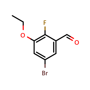 Chemical structure of 5-bromo-3-ethoxy-2-fluorobenzaldehyde , CAS 2386234-17-7, AChemBlock X179738
