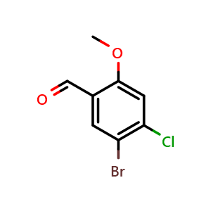 Chemical structure of 5-Bromo-4-chloro-2-methoxybenzaldehyde , CAS 223778-51-6, AChemBlock X179748
