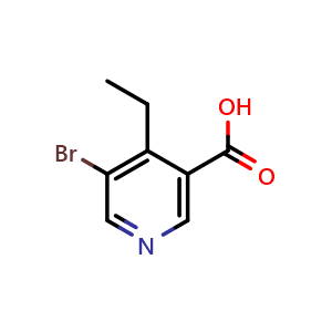 Chemical structure of 5-bromo-4-ethylnicotinic acid , CAS 2167106-90-1, AChemBlock X179751