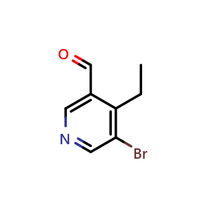 Chemical structure of 5-Bromo-4-ethylpyridine-3-carboxaldehyde , CAS 850892-36-3, AChemBlock X179752