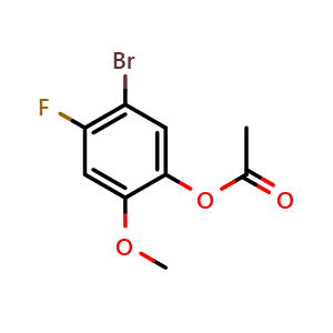 Chemical structure of 5-Bromo-4-fluoro-2-methoxyphenyl acetate , CAS 2734773-44-3, AChemBlock X179754