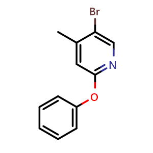 Chemical structure of 5-bromo-4-methyl-2-phenoxypyridine , CAS 610279-01-1, AChemBlock X179758