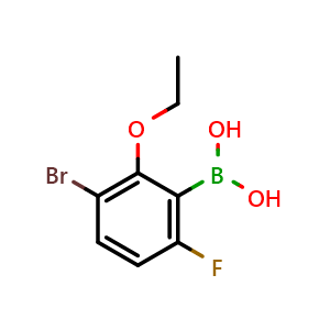 Chemical structure of 5-Bromo-6-ethoxy-2-fluorophenylboronic acid , CAS 1315340-54-5, AChemBlock X179766