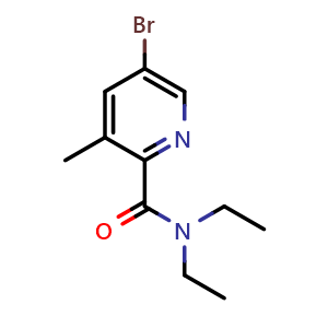 Chemical structure of 5-Bromo-N,N-diethyl-3-methylpicolinamide , CAS 2586127-45-7, AChemBlock X179774