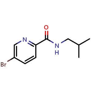 Chemical structure of 5-Bromo-N-isobutylpicolinamide , CAS 1339520-68-1, AChemBlock X179778