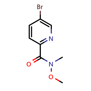 Chemical structure of 5-Bromo-N-methoxy-N-methylpicolinamide , CAS 1211592-38-9, AChemBlock X179779