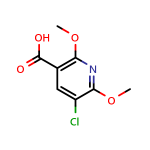 Chemical structure of 5-Chloro-2,6-dimethoxypyridine-3-carboxylic acid , CAS 2755724-30-0, AChemBlock X179799