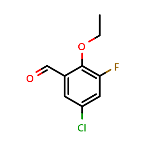 Chemical structure of 5-Chloro-2-ethoxy-3-fluorobenzaldehyde , CAS 1478877-27-8, AChemBlock X179801