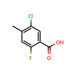 Chemical structure of 5-Chloro-2-fluoro-4-methylbenzoic acid , CAS 1263274-67-4, AChemBlock X179822