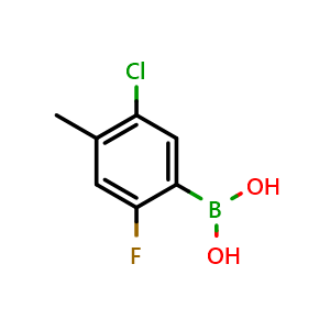Chemical structure of 5-Chloro-2-fluoro-4-methylphenylboronic acid , CAS 1072952-42-1, AChemBlock X179823