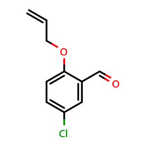 Chemical structure of 5-chloro-2-prop-2-enoxybenzaldehyde , CAS 152842-93-8, AChemBlock X179832