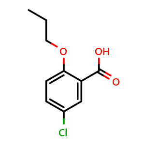Chemical structure of 5-Chloro-2-propoxybenzoic acid , CAS 62176-15-2, AChemBlock X179833