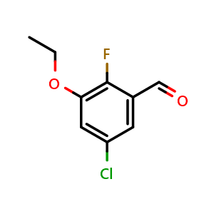 Chemical structure of 5-Chloro-3-ethoxy-2-fluorobenzaldehyde , CAS 2386740-65-2, AChemBlock X179835