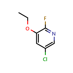 Chemical structure of 5-Chloro-3-ethoxy-2-fluoropyridine , CAS 2586126-91-0, AChemBlock X179837