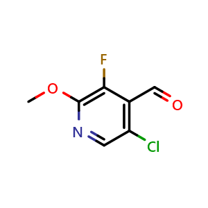 Chemical structure of 5-Chloro-3-fluoro-2-methoxyisonicotinaldehyde , CAS 2807464-29-3, AChemBlock X179847