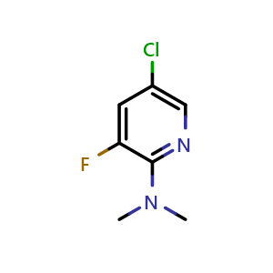 Chemical structure of 5-chloro-3-fluoro-N,N-dimethylpyridin-2-amine , CAS 1020253-19-3, AChemBlock X179850