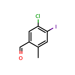 Chemical structure of 5-Chloro-4-iodo-2-methylbenzaldehyde , CAS 2386284-66-6, AChemBlock X179855