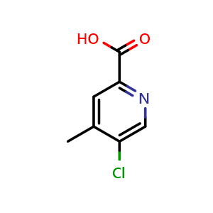 Chemical structure of 5-Chloro-4-methylpyridine-2-carboxylic acid , CAS 886365-04-4, AChemBlock X179861