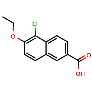 Chemical structure of 5-Chloro-6-ethoxy-2-naphthoic acid , CAS 672302-99-7, AChemBlock X179865