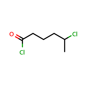 Chemical structure of 5-chlorohexanoyl chloride  (Apixaban Impurity） , CAS 99585-01-0, AChemBlock X179872