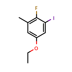 Chemical structure of 5-Ethoxy-2-fluoro-1-iodo-3-methylbenzene , CAS 2090348-94-8, AChemBlock X179885