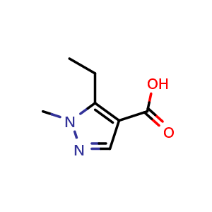Chemical structure of 5-Ethyl-1-methyl-1H-pyrazole-4-carboxylic acid , CAS 1007541-96-9, AChemBlock X179893