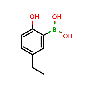 Chemical structure of 5-Ethyl-2-hydroxyphenylboronic acid , CAS 259209-32-0, AChemBlock X179900