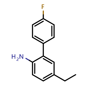 Chemical structure of 5-Ethyl-4'-fluoro-[1,1'-biphenyl]-2-amine , CAS 2755722-50-8, AChemBlock X179904