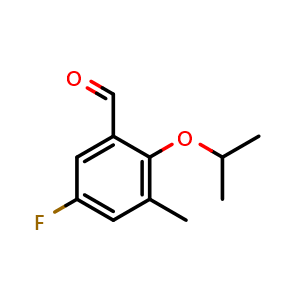 Chemical structure of 5-Fluoro-2-isopropoxy-3-methylbenzaldehyde , CAS 1547016-37-4, AChemBlock X179911