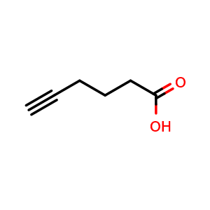 Chemical structure of 5-hexynoic acid , CAS 53293-00-8, AChemBlock X179933