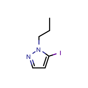 Chemical structure of 5-Iodo-1-propyl-1H-pyrazole , CAS 1823431-57-7, AChemBlock X179937