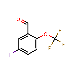 Chemical structure of 5-Iodo-2-(trifluoromethoxy)benzaldehyde , CAS 2168718-55-4, AChemBlock X179943