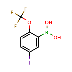 Chemical structure of 5-Iodo-2-trifluoromethoxyphenylboronic acid , CAS 1256355-12-0, AChemBlock X179952