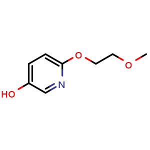 Chemical structure of 6-(2-Methoxyethoxy)pyridin-3-ol , CAS 364758-56-5, AChemBlock X179988