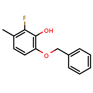 Chemical structure of 6-(Benzyloxy)-2-fluoro-3-methylphenol , CAS 2734776-12-4, AChemBlock X180001