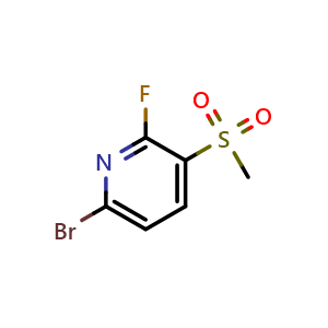 Chemical structure of 6-Bromo-2-fluoro-3-(methylsulfonyl)pyridine , CAS 2807465-42-3, AChemBlock X180029