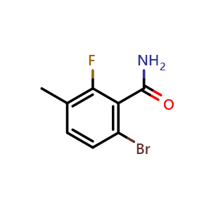 Chemical structure of 6-Bromo-2-fluoro-3-methylbenzamide , CAS 1532714-89-8, AChemBlock X180038