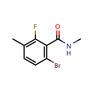 Chemical structure of 6-Bromo-2-fluoro-N,3-dimethylbenzamide , CAS 1501334-05-9, AChemBlock X180041